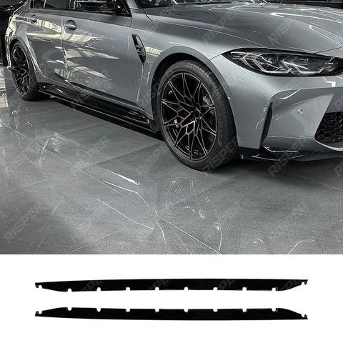 Side Skirts in Gloss Black For BMW M3 M4 G80 G81 2021 on - Side Skirt Splitters