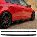 Volkswagen Golf GTI / GTD Mk6 2008-2012 Side Skirts in Gloss Black - Side Skirt Splitters