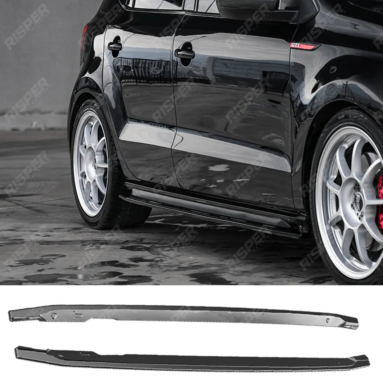 Volkswagen Polo Gti Mk5 2009-2014 Side Skirts in Gloss Black - Side Skirt Splitters Main image
