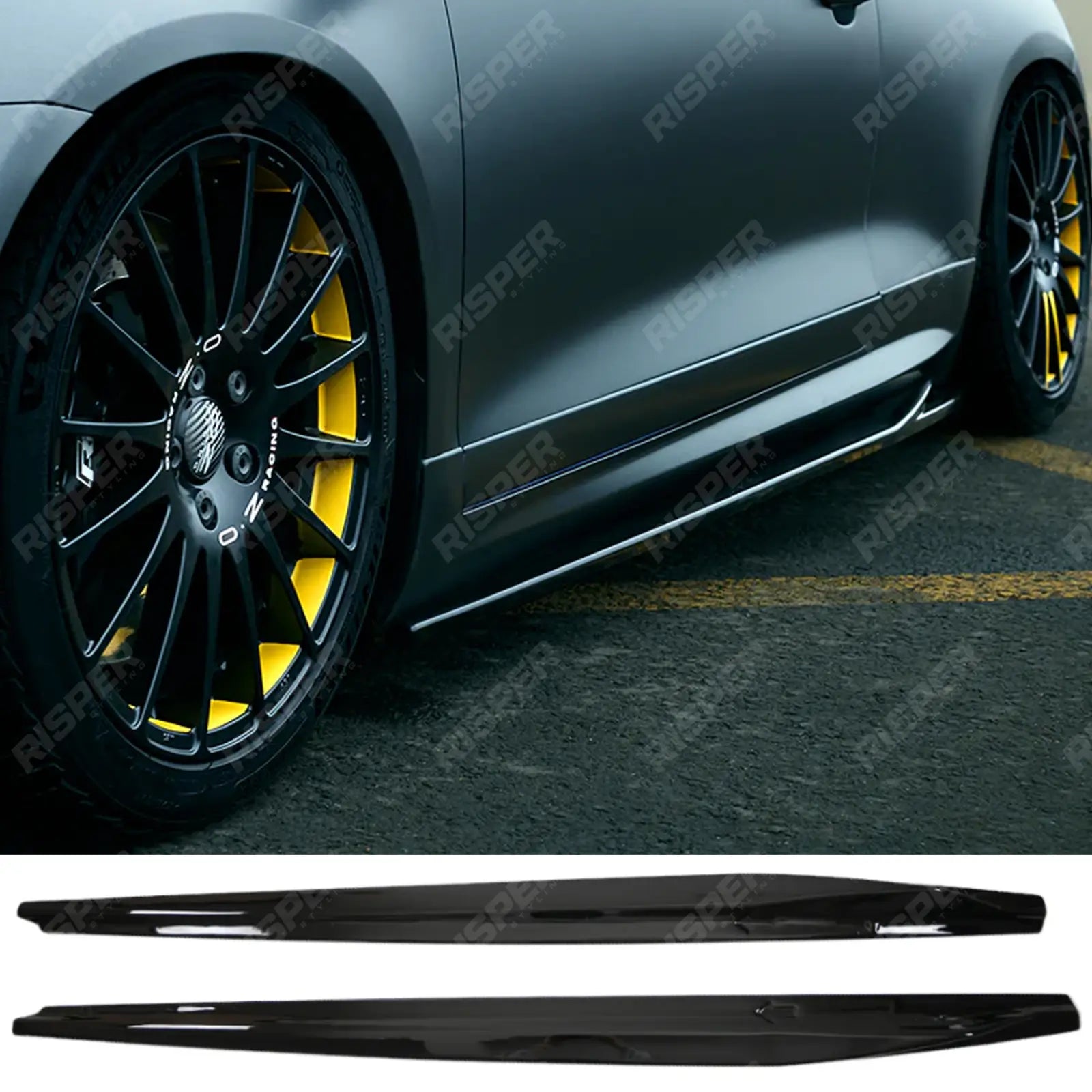 Side Skirts in Gloss Black For Volkswagen Sirocco R 2014-2017 - Side Skirt Splitters