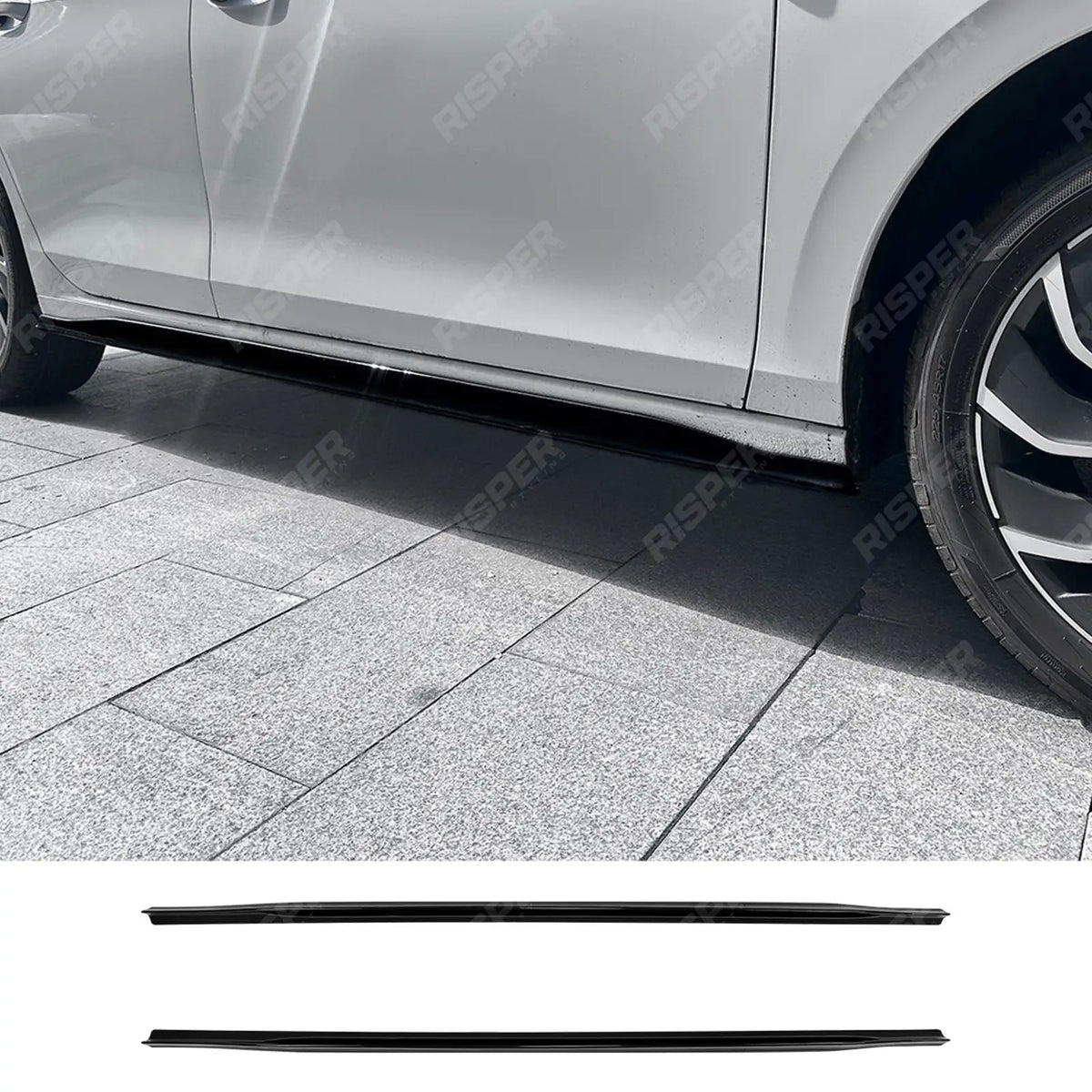 Side Skirts in Gloss Black For Vw Golf Mk8 2020 on - Side Skirt Splitters