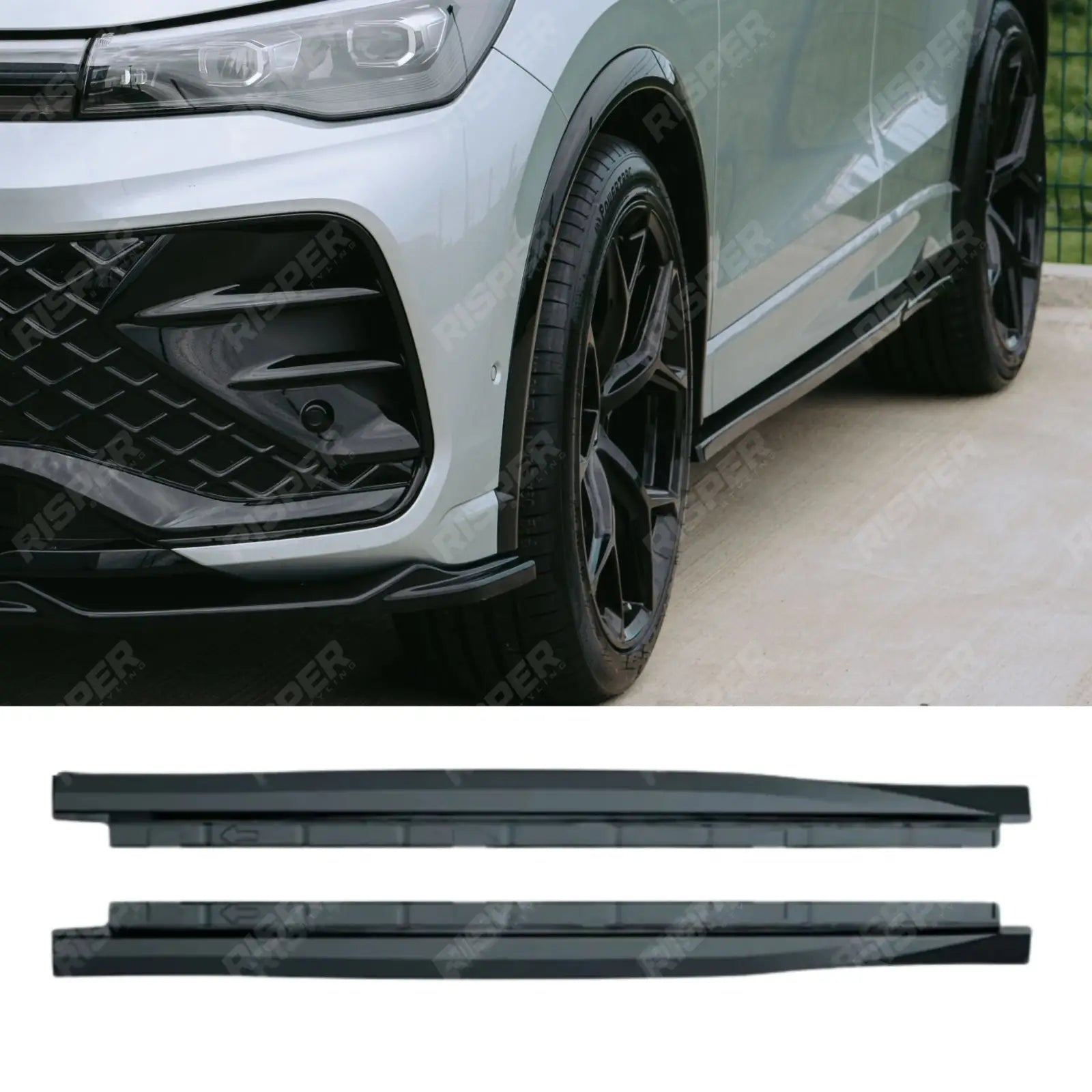 Side Skirts In Gloss Black For VW Tiguan MK3 2024 On - Side Skirt Splitters Main image