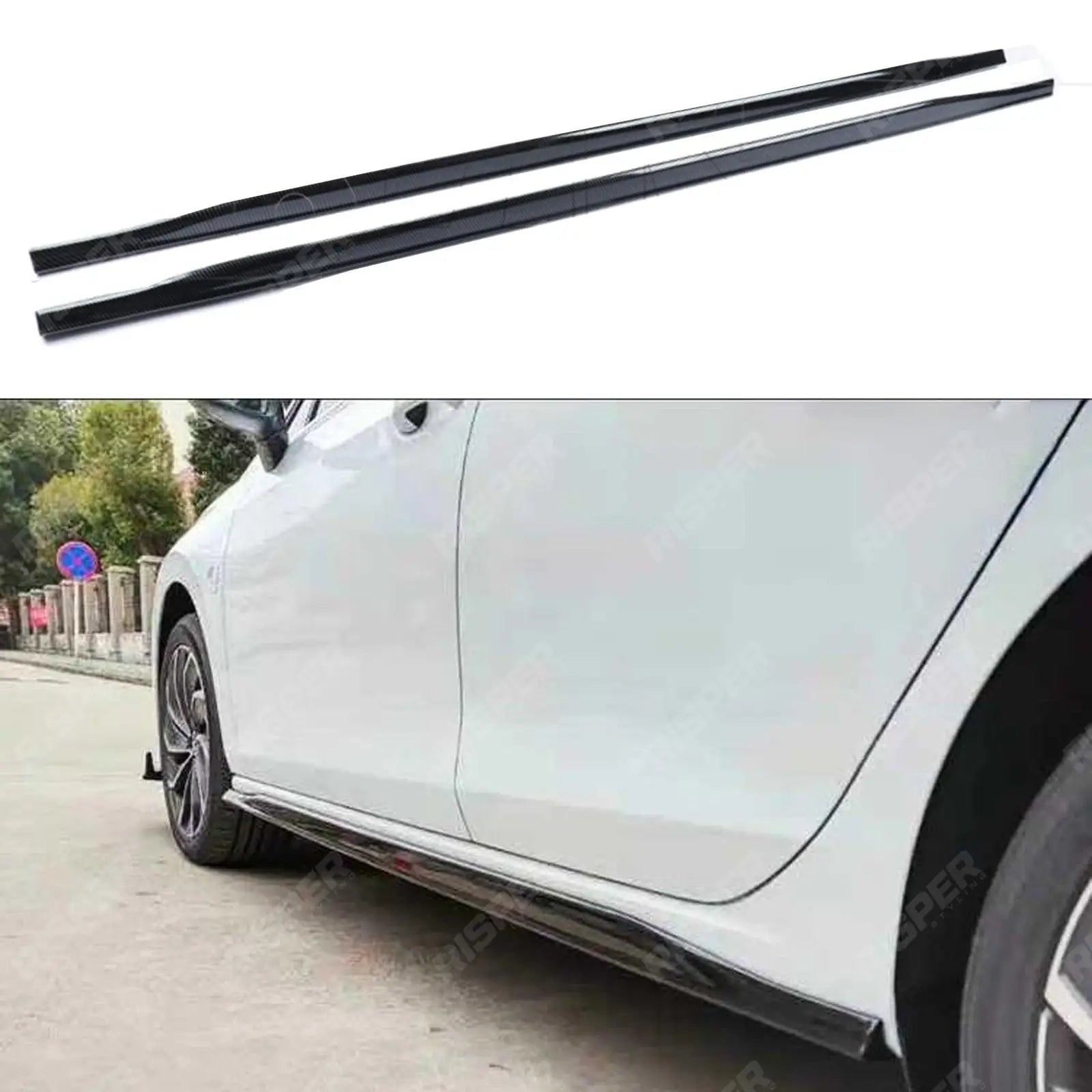 Volkswagen Golf MK8 GTI Style Side Skirts - Transform to GTI Look In Gloss Black Main image