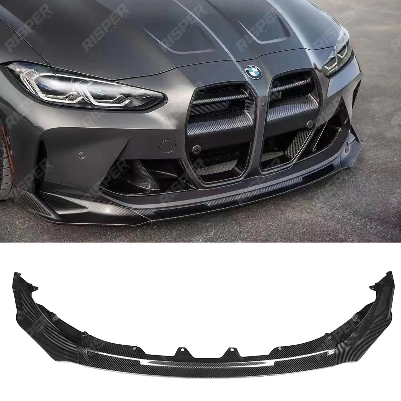 BMW M3 M4 G80 G82 G83 - Dry Carbon Fiber Front Splitter Main image
