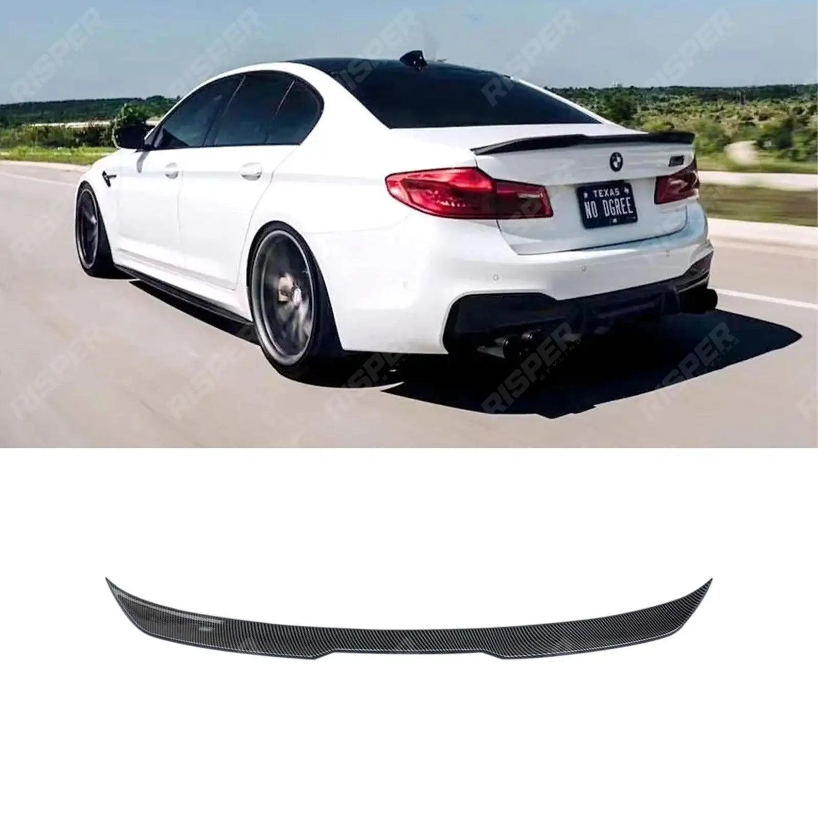 BMW 5 Series M5 G30 F90 - Carbon Look CS Style Rear Spoiler Main image