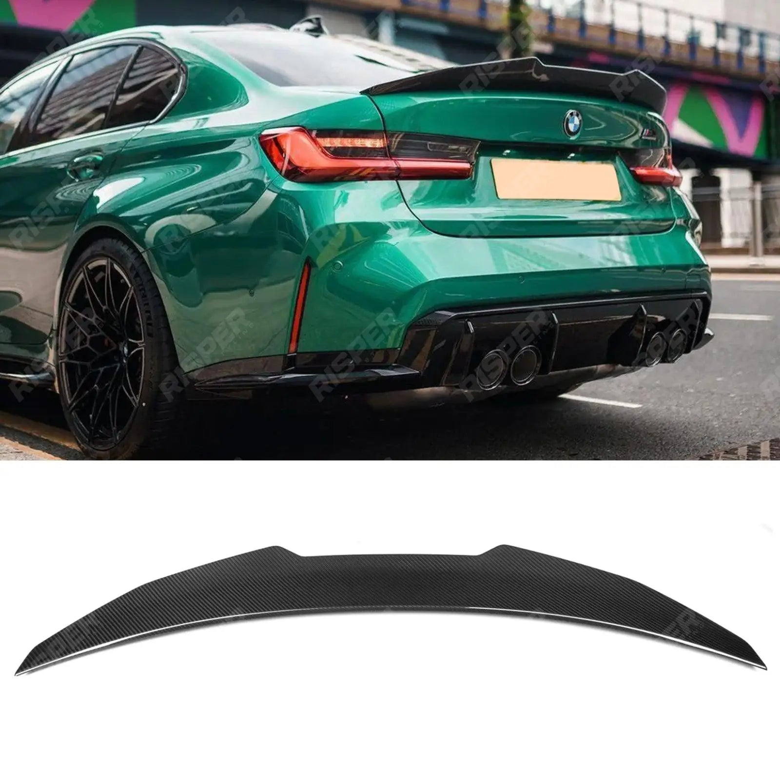 BMW M3 G80 / G20 - PRE PREG CARBON FIBRE PSM DUCK TAIL REAR SPOILER Main image