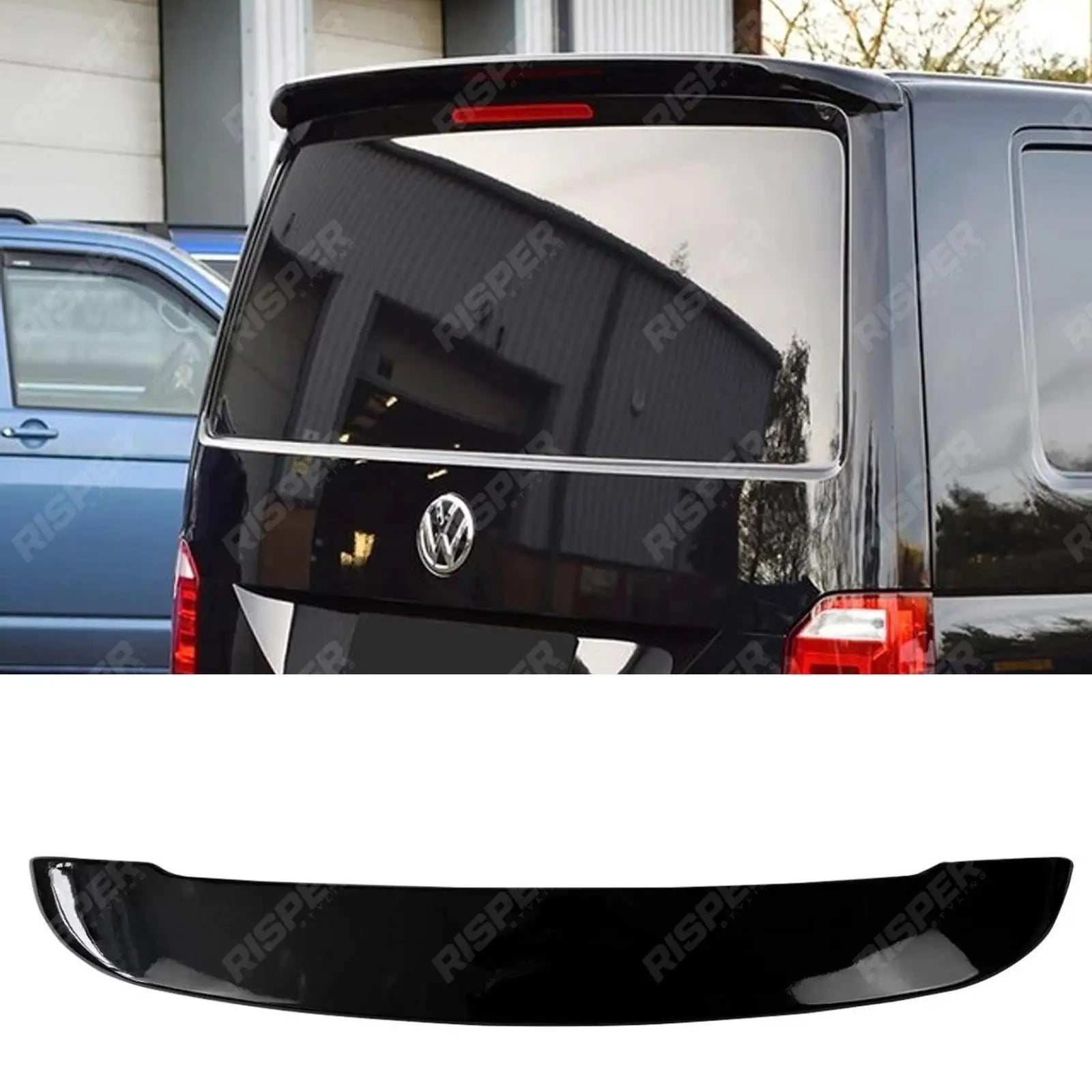 Volkswagen Transporter 2016 - 2024 Tailgate - Gloss Black Rear Spoiler for T6, T6.1 Main image