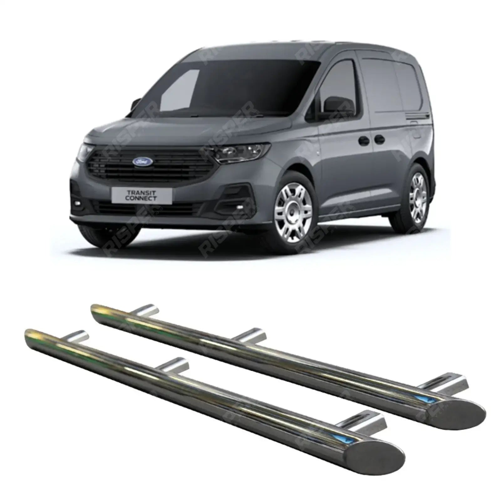 Ford Transit Connect 2024 On – Stainless Steel Side Bars Steps – Angular Type – Short Wheel Base – 60mm Side Bars Main image