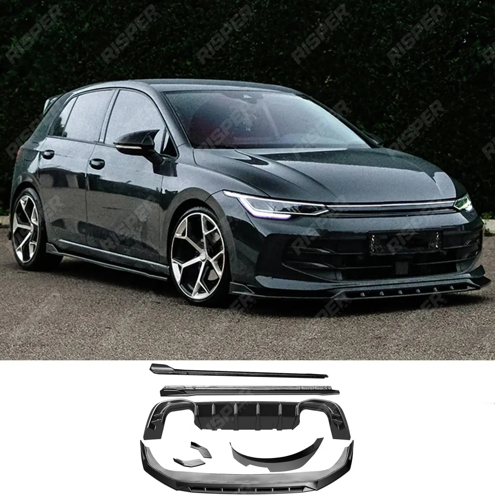 Vw Golf Mk8 Facelift 2024 on Standard Complete Body Kit in Gloss Black - Body Kit Main image
