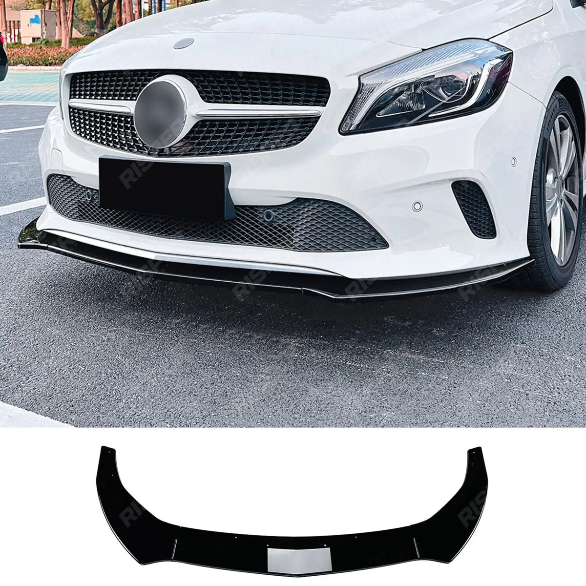 Standard Front Splitter in Gloss Black For Mercedes a Class W176 2016-2018 Facelift - Front Splitter