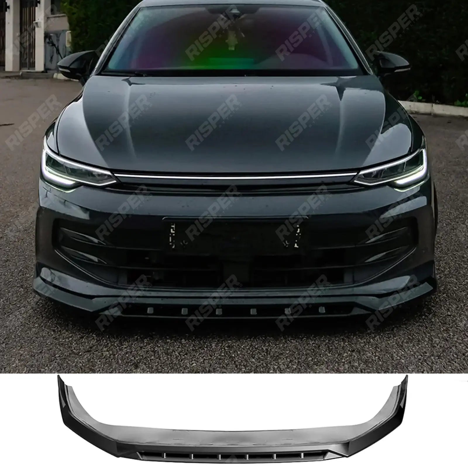 Vw Golf Mk8 Facelift 2024 on Standard Front Splitter in Gloss Black - Front Splitter Main image