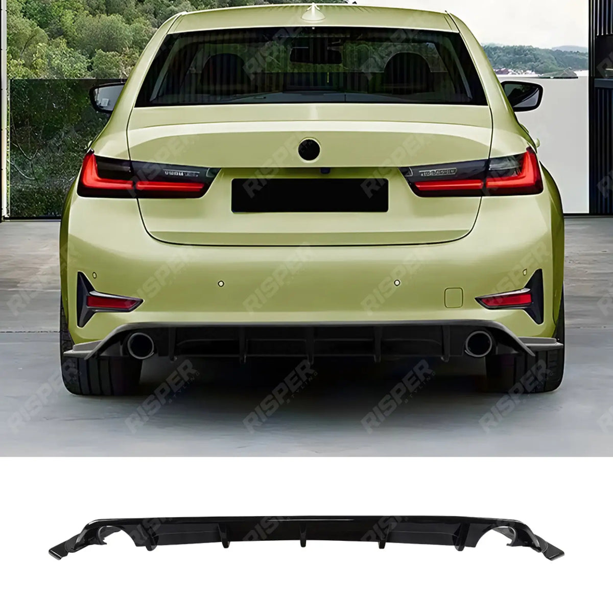 Standard Rear Diffuser in Gloss Black 0__0 For BMW 3 Series G20 G21 Pre Facelift 2019-2022 - Diffuser