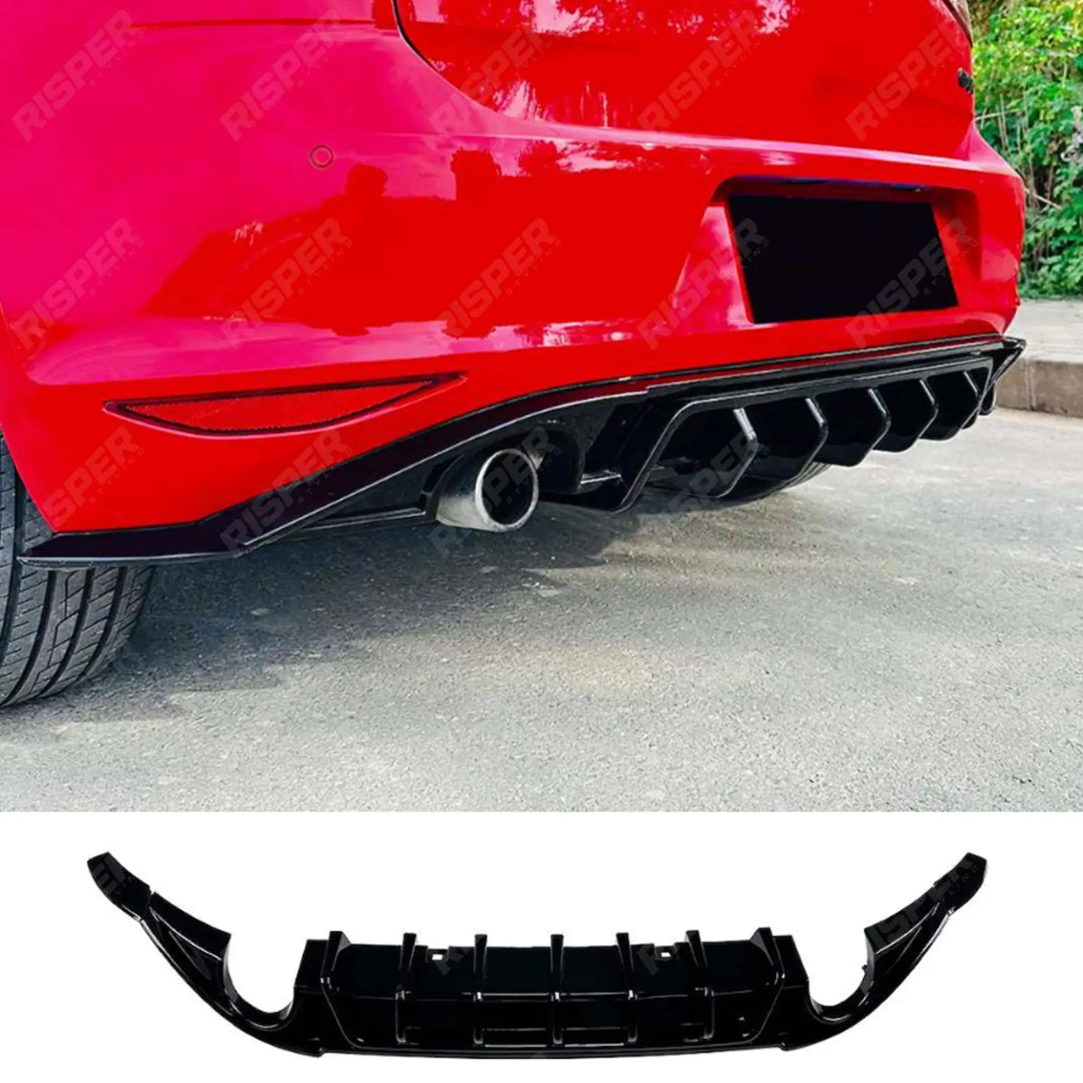Standard Rear Diffuser in Gloss Black for Vw Golf Mk7 2013-2016 GTI GTD - Diffuser