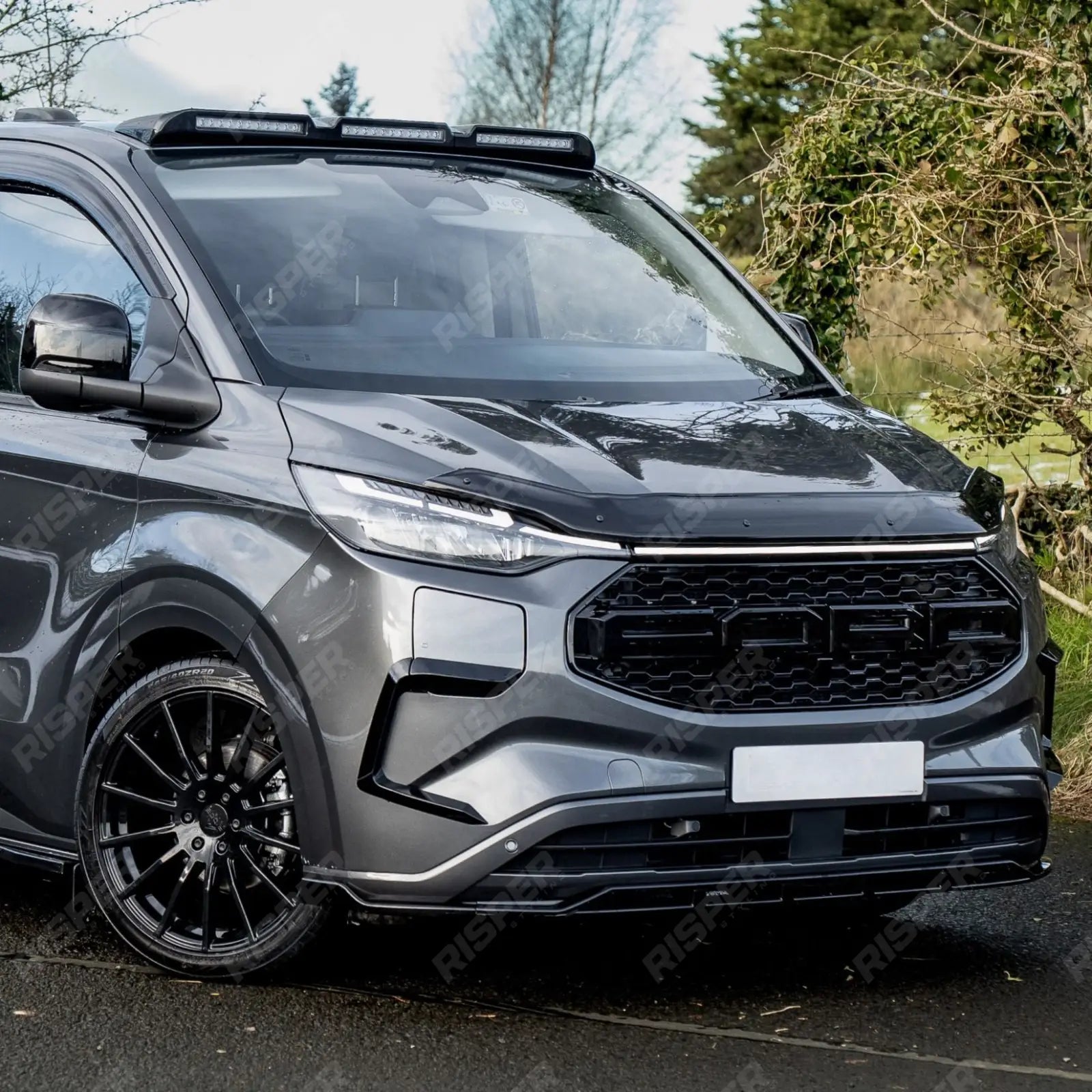 Ford Transit Custom 2023 On STX Bonnet Guard Protector – Black Bonnet Guard
