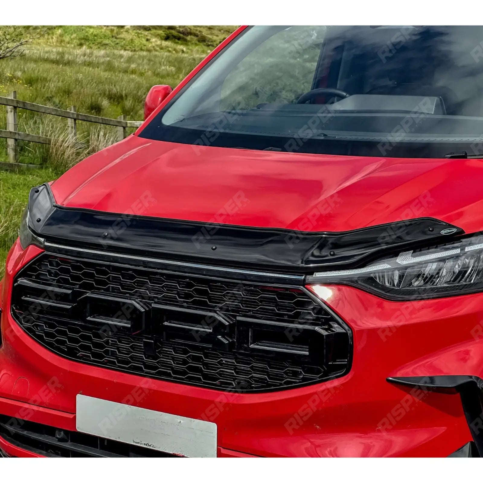 Ford Transit Custom 2023 On STX Bonnet Guard Protector – Black Bonnet Guard Main image