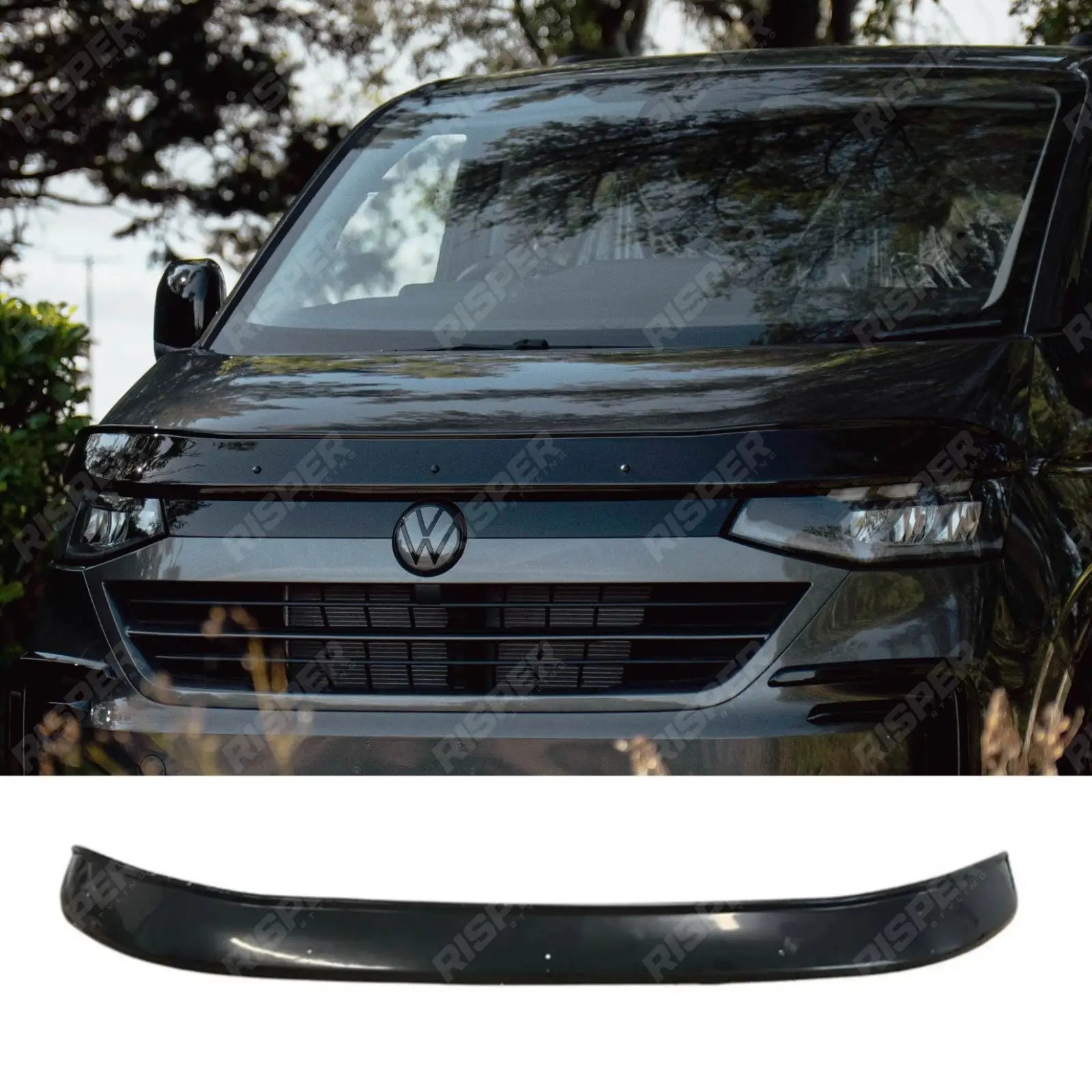 VW Transporter T7 2024 On STX Bonnet Guard Protector – Black Bonnet Guard Main image