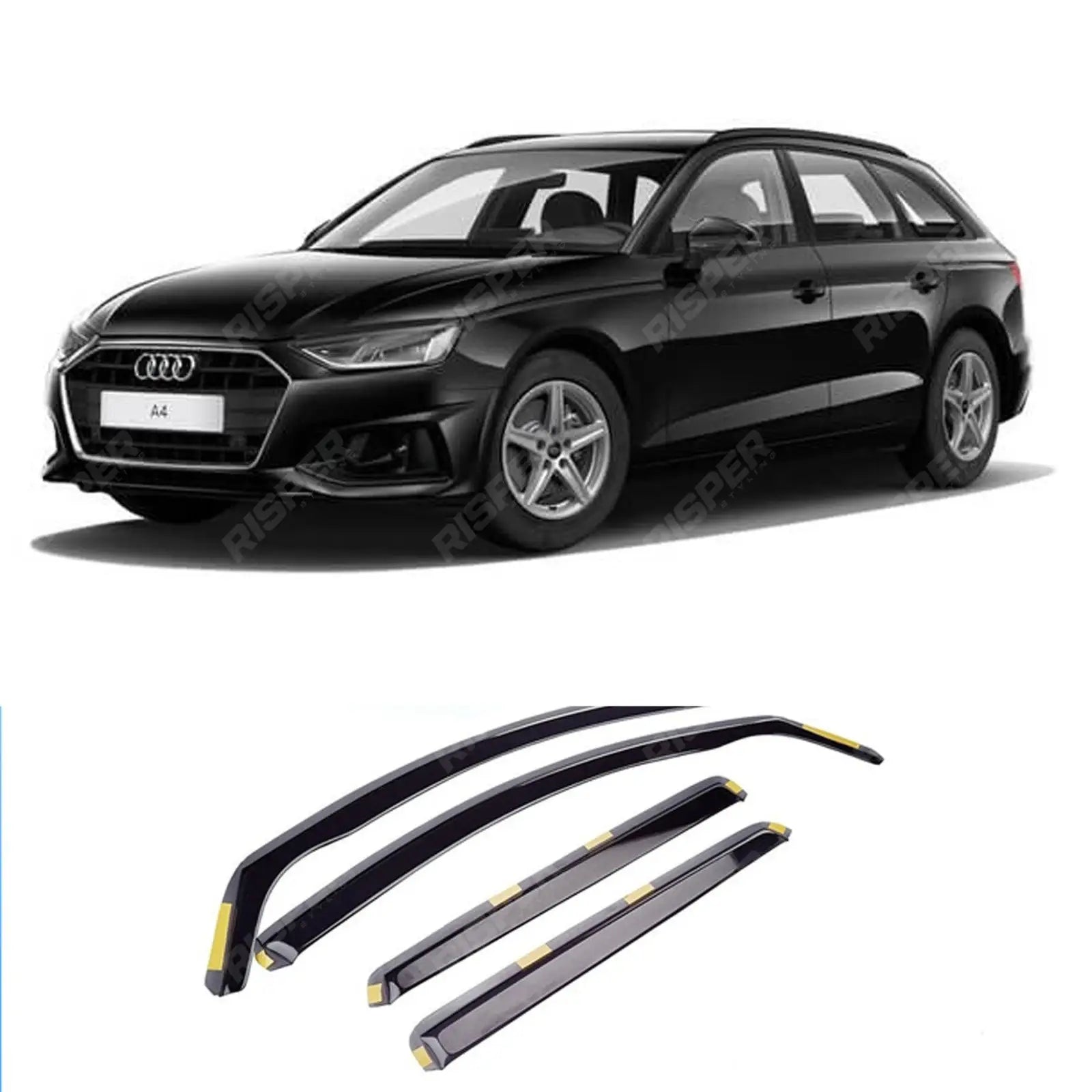 Audi A4 Estate/Avant B9 2016+ STX Dark Smoke 4PC Internal Wind Deflectors Main image