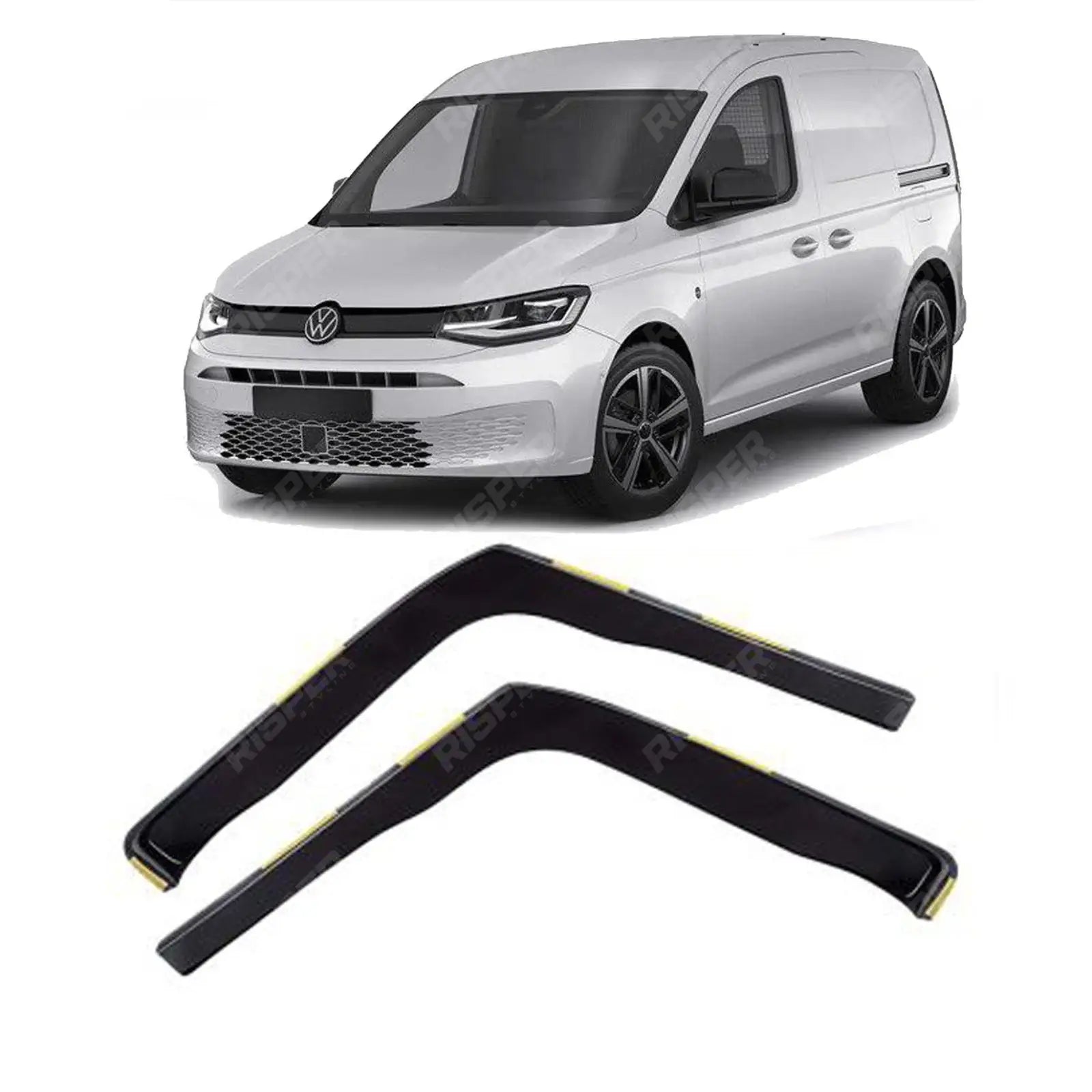 Vw Caddy 2021 On Stx Internal Wind Deflectors - 2pcs - Clip In Fitment - Dark Smoke Main image