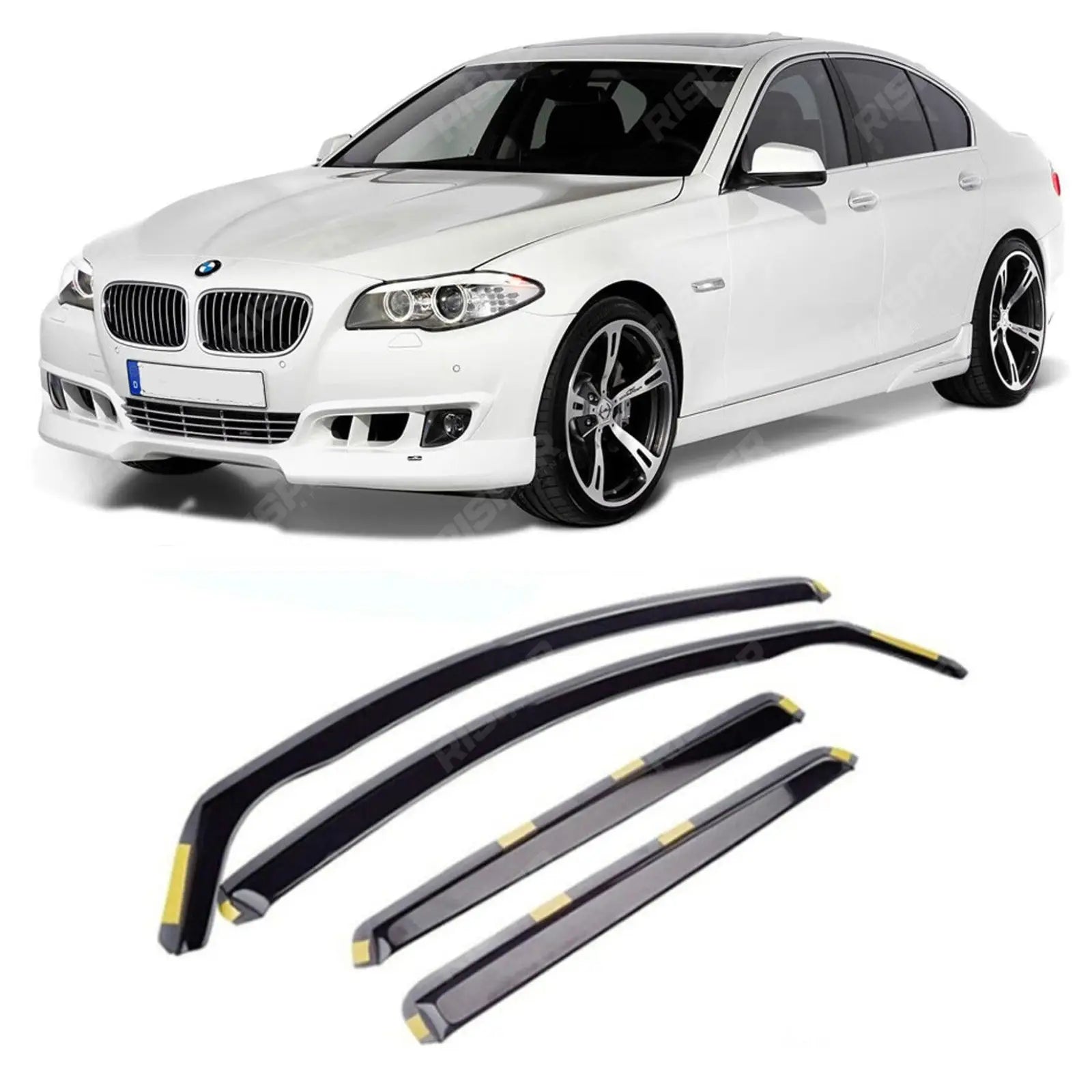 BMW 5 Series F10 2011 - 2016 STX Internal Wind Deflectors - 4PCS Dark Smoke Main image