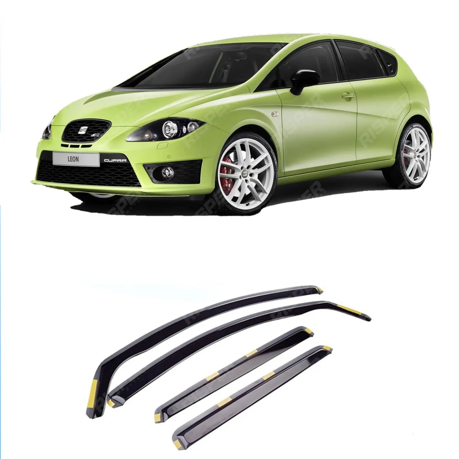 Seat Leon Mk2 2006 - 2012+ - stx Internal Wind Deflectors - Dark Smoke - 4pc Main image