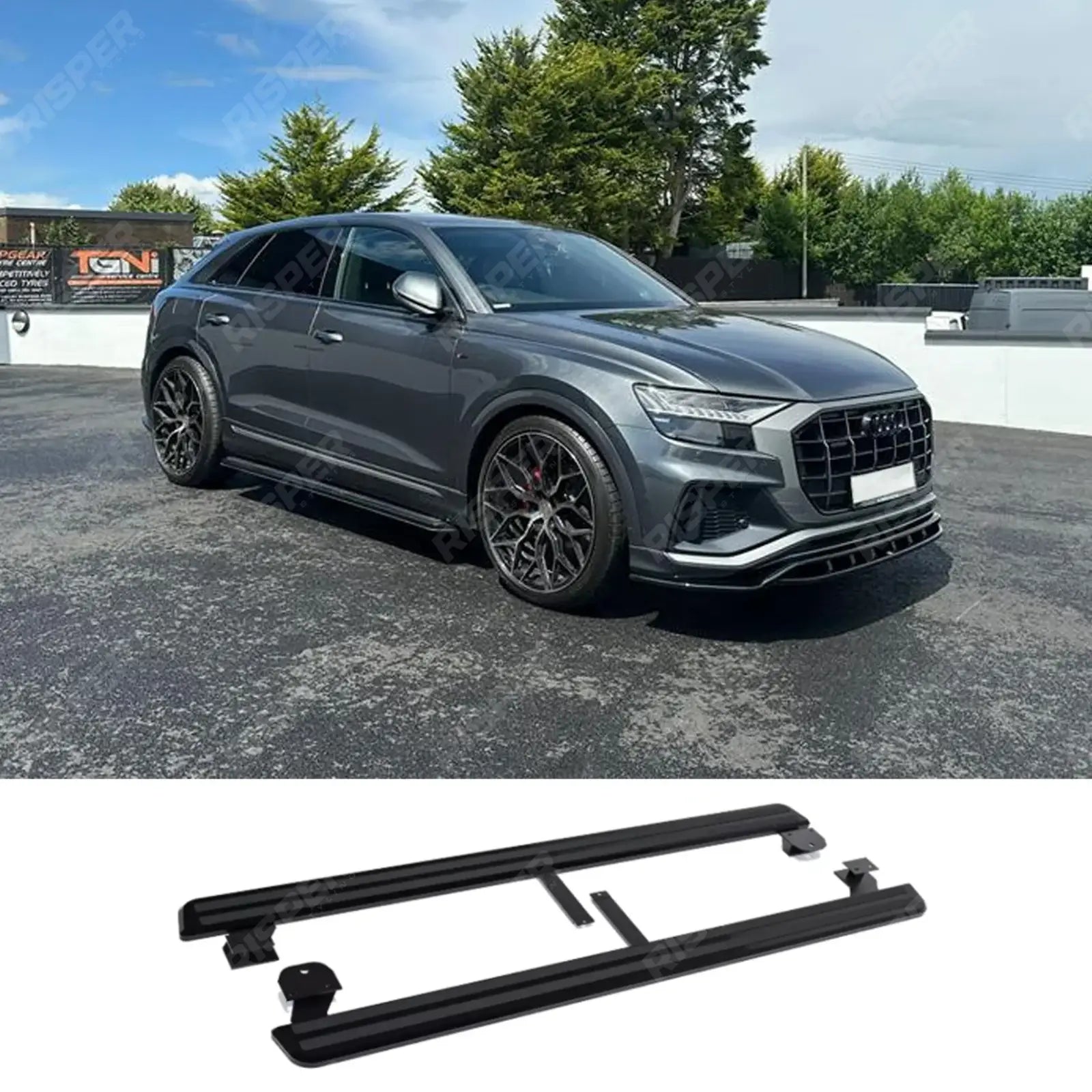 Audi Q8 2019 On Oe Style 2 Running Boards All Black - Pair Side Steps Main image