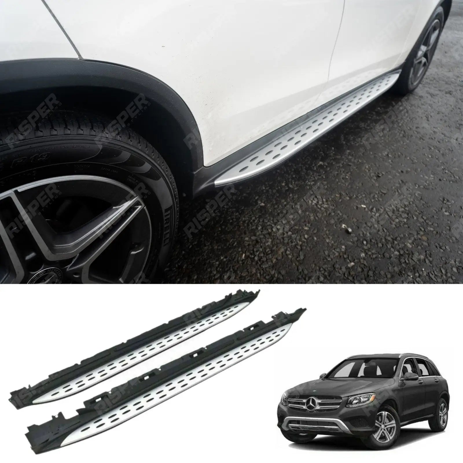 MERCEDES GLC X253 2015 - 2022 OE STYLE INTEGRATED SIDE STEPS RUNNING BOARDS - STX8023 Main image