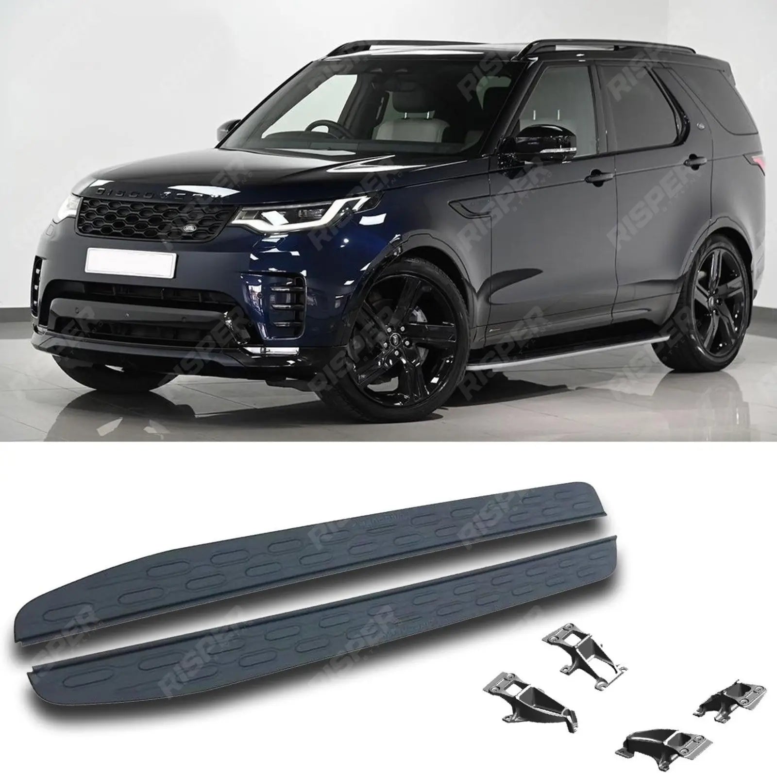 Land Rover Discovery 5 2017 Onward OEM Style Side Steps Running Boards – Pair – Black/Silver Main image