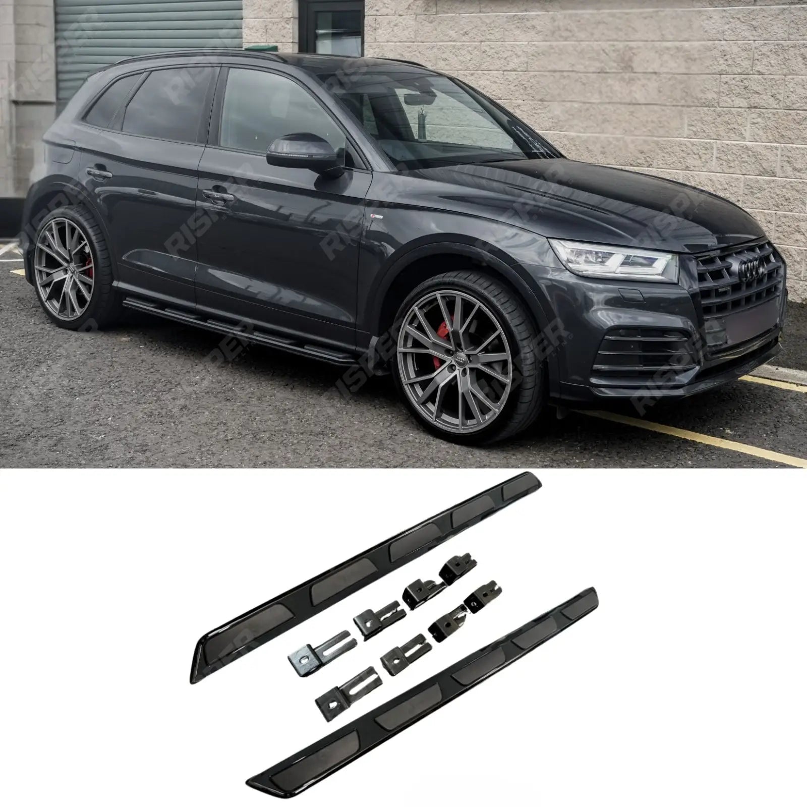 Audi Q5 2017 On OEM Style STX Side Steps Running Boards All Black - Pair Side Steps Main image