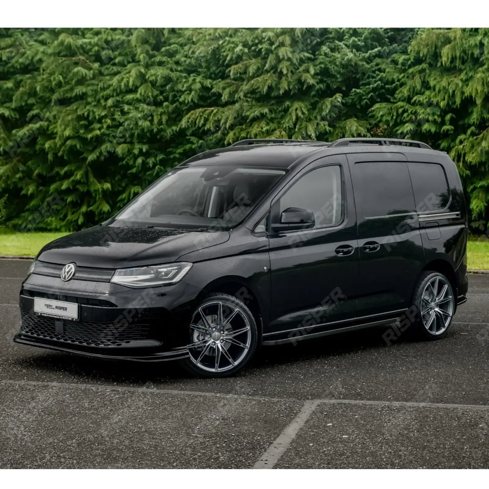 Vw Caddy 2021 On Swb Aluminium Roof Bars In Black Roof Rails