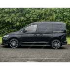 VW Caddy 2021 On SWB Trapezoid Side Bars in Gloss Black Side Bars