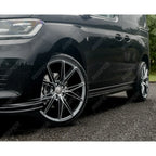 VW Caddy 2021 On SWB Trapezoid Side Bars in Gloss Black Side Bars