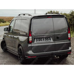 VW Caddy 2021 On SWB Trapezoid Side Bars in Gloss Black Side Bars