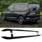 VW Caddy 2021 On SWB Trapezoid Side Bars in Gloss Black Side Bars