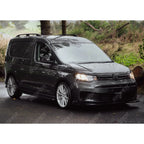 VW Caddy 2021 On SWB Trapezoid Side Bars in Gloss Black Side Bars