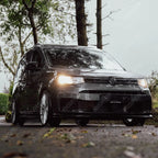 VW Caddy 2021 On SWB Trapezoid Side Bars in Gloss Black Side Bars
