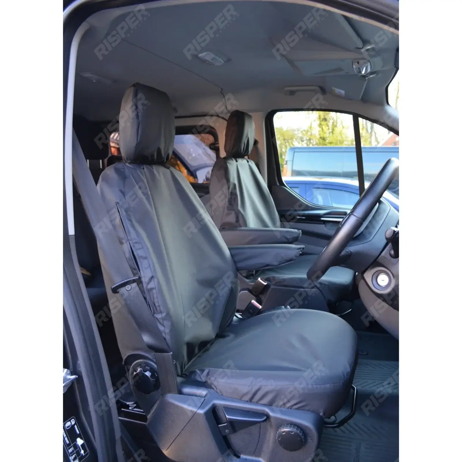 Tailored Drivers & Single Passenger In Black For Volkswagen Transporter T7 2025+ - Seat Covers Main image