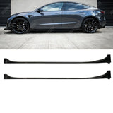 Tesla Model 3 2018 - 2023 Side Skirts Pair In Gloss Black