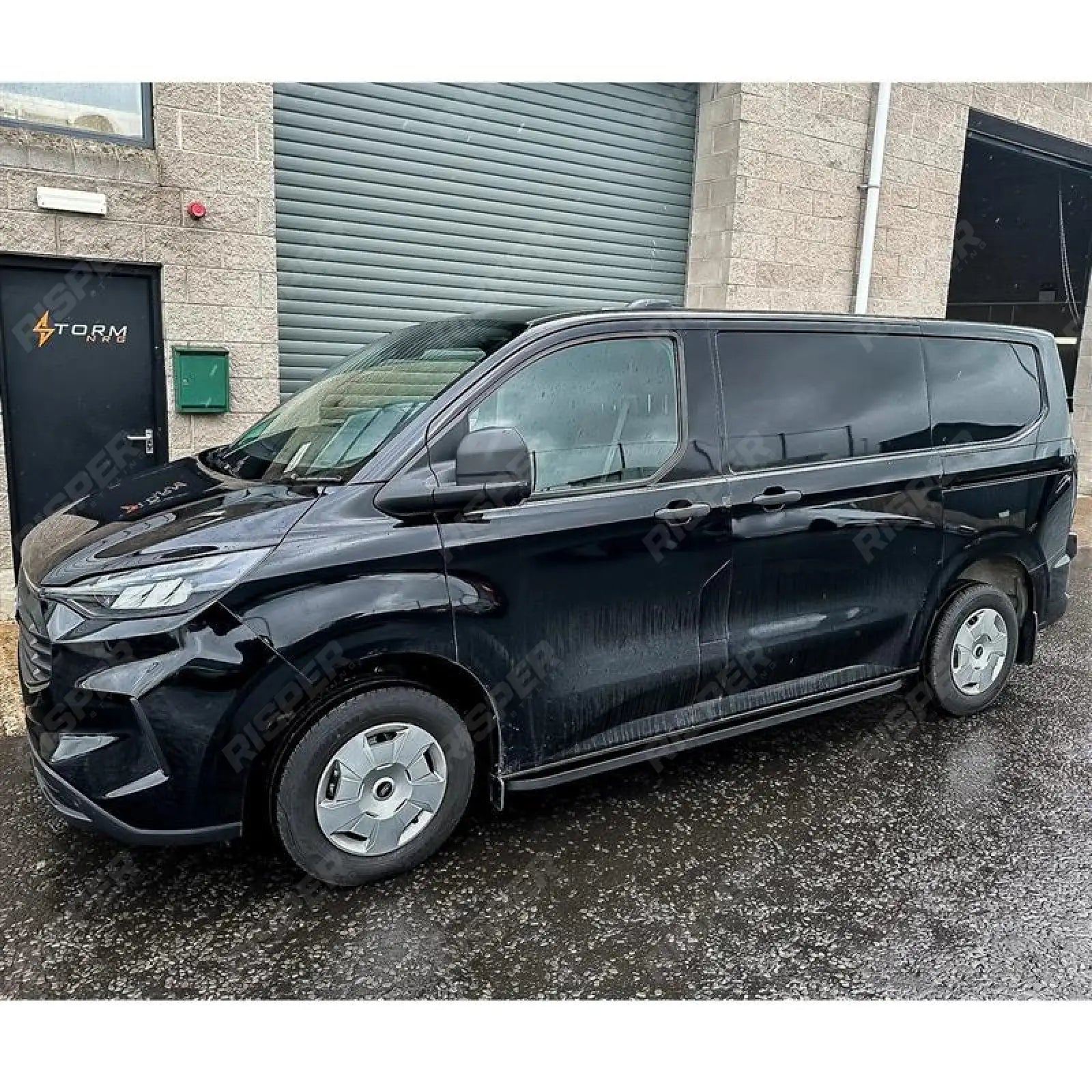 Ford Transit Custom MK2 SWB 2024 On Trapezoid Side Bars In Matt Black Side Bars