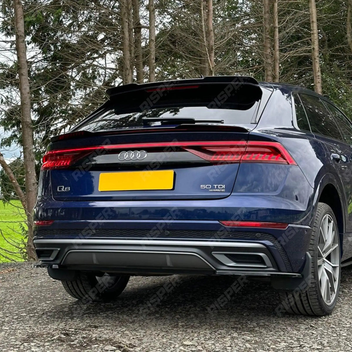 Audi Q8 2018+ Gloss Black Risper Upper Spoiler Lip Extension