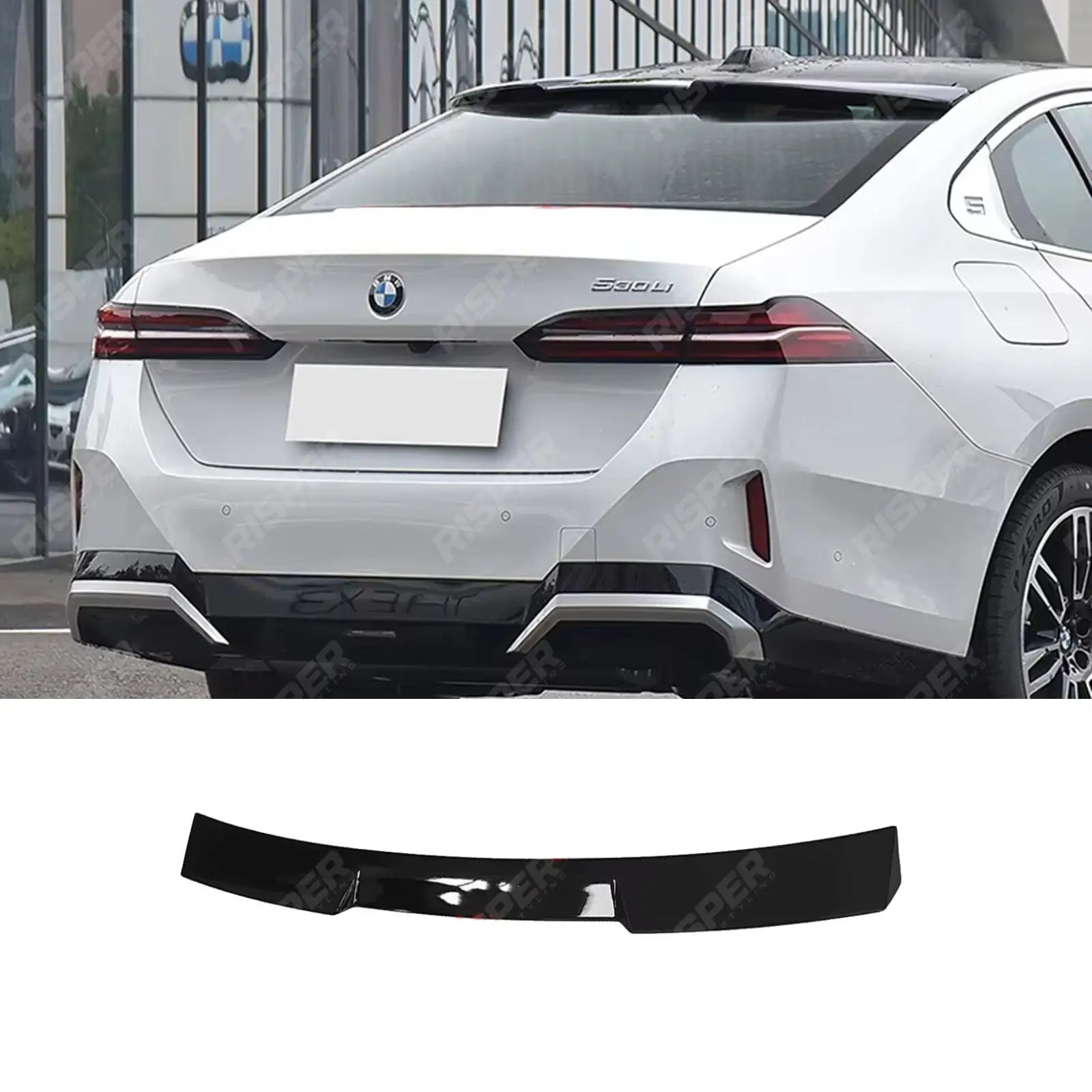 BMW 5 Series G60 2024 On Upper Window Spoiler In Gloss Black Main image