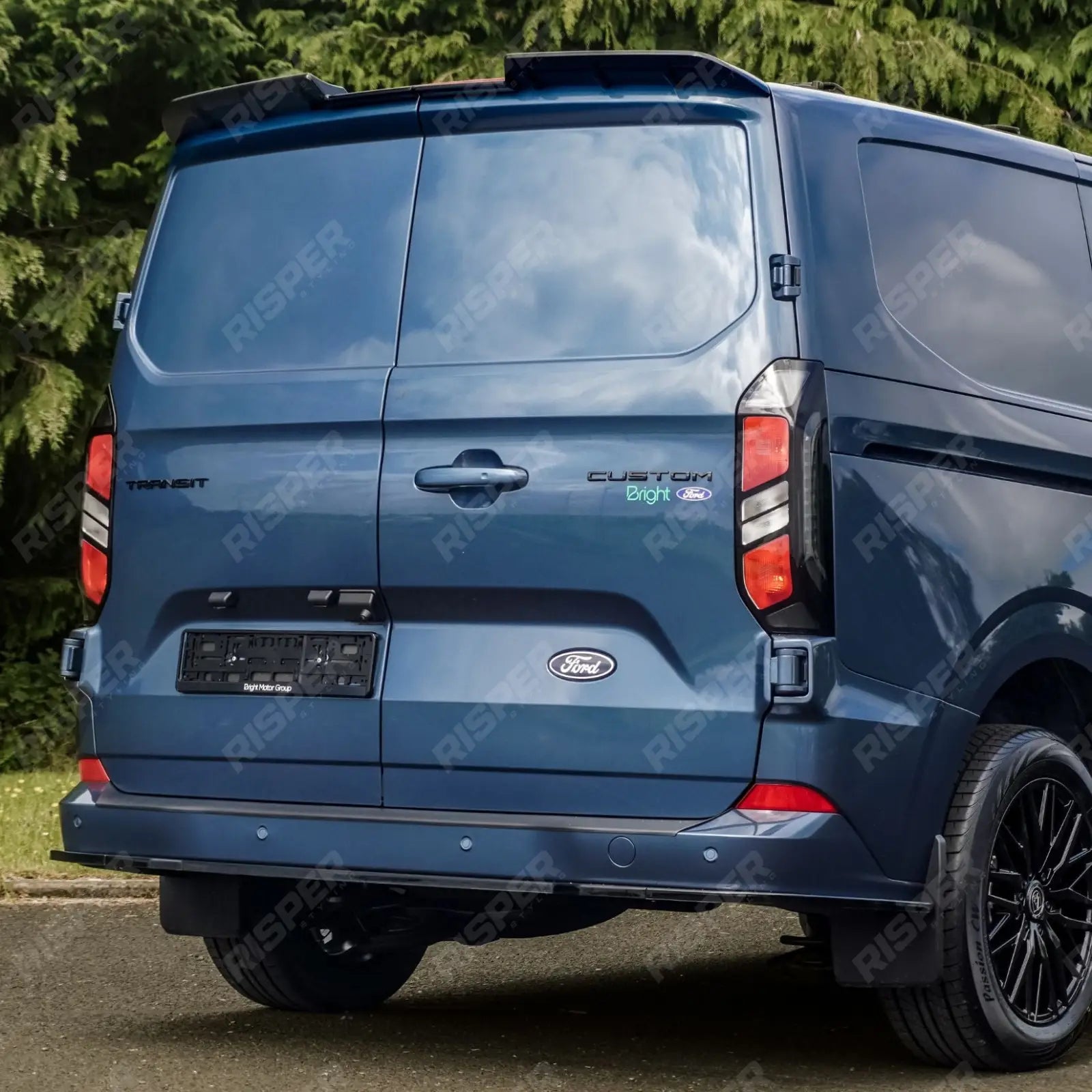 Ford Transit Custom MK2 2024 On V1 Rear Spoiler For Barn Door In Gloss Black Rear Spoilers