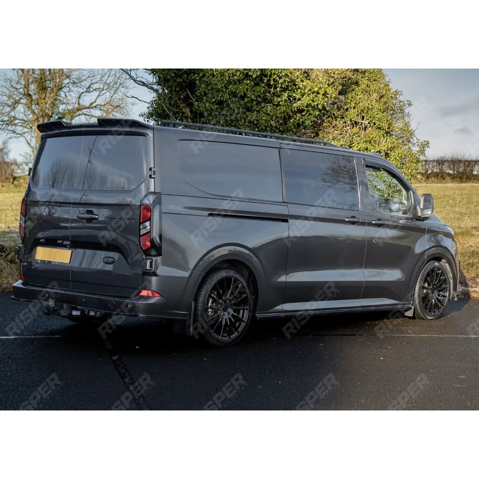 Ford Transit Custom MK2 2024 On V1 Rear Spoiler For Barn Door In Gloss Black Rear Spoilers