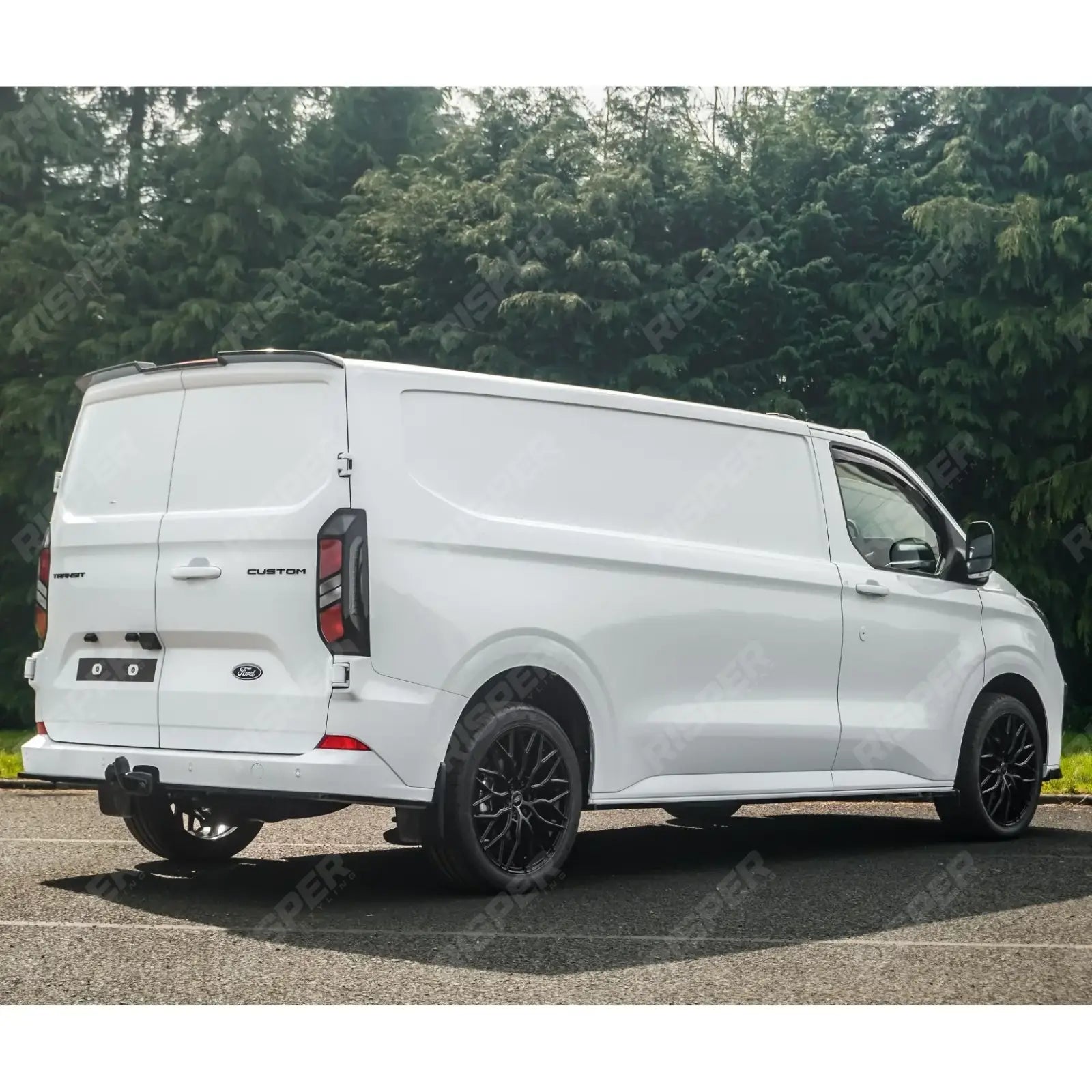 Ford Transit Custom MK2 2024 On For Barn Door V2 Rear Spoiler In Gloss Black Spoiler