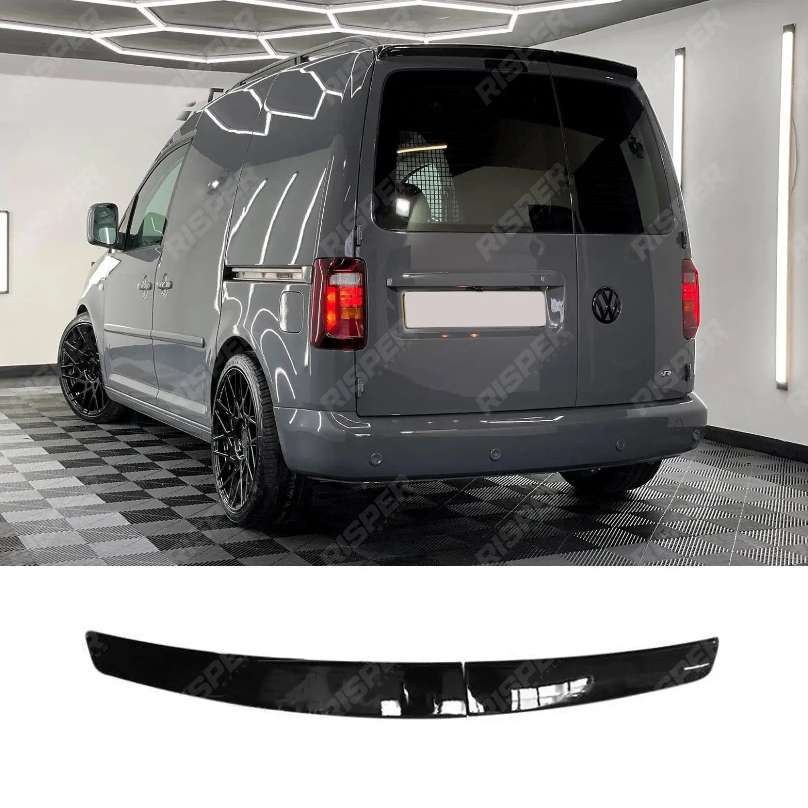 Volkswagen Caddy 2005 - 2020 Barn Door - Rear Spoiler - Gloss Black Main image