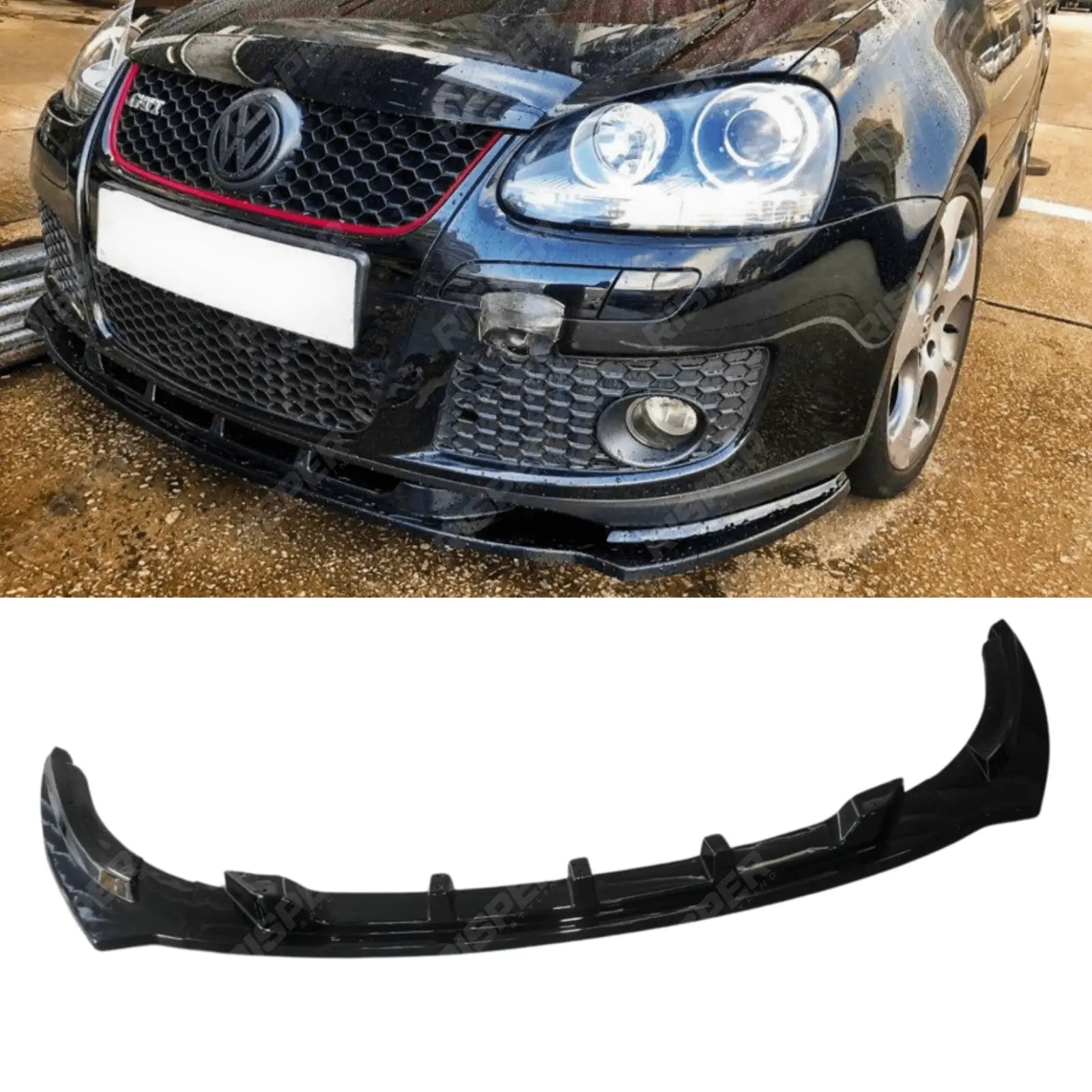 Volkswagen Golf MK5 GTI 2003 - 2008 - Front Splitter 3 Piece In Gloss Black Main image