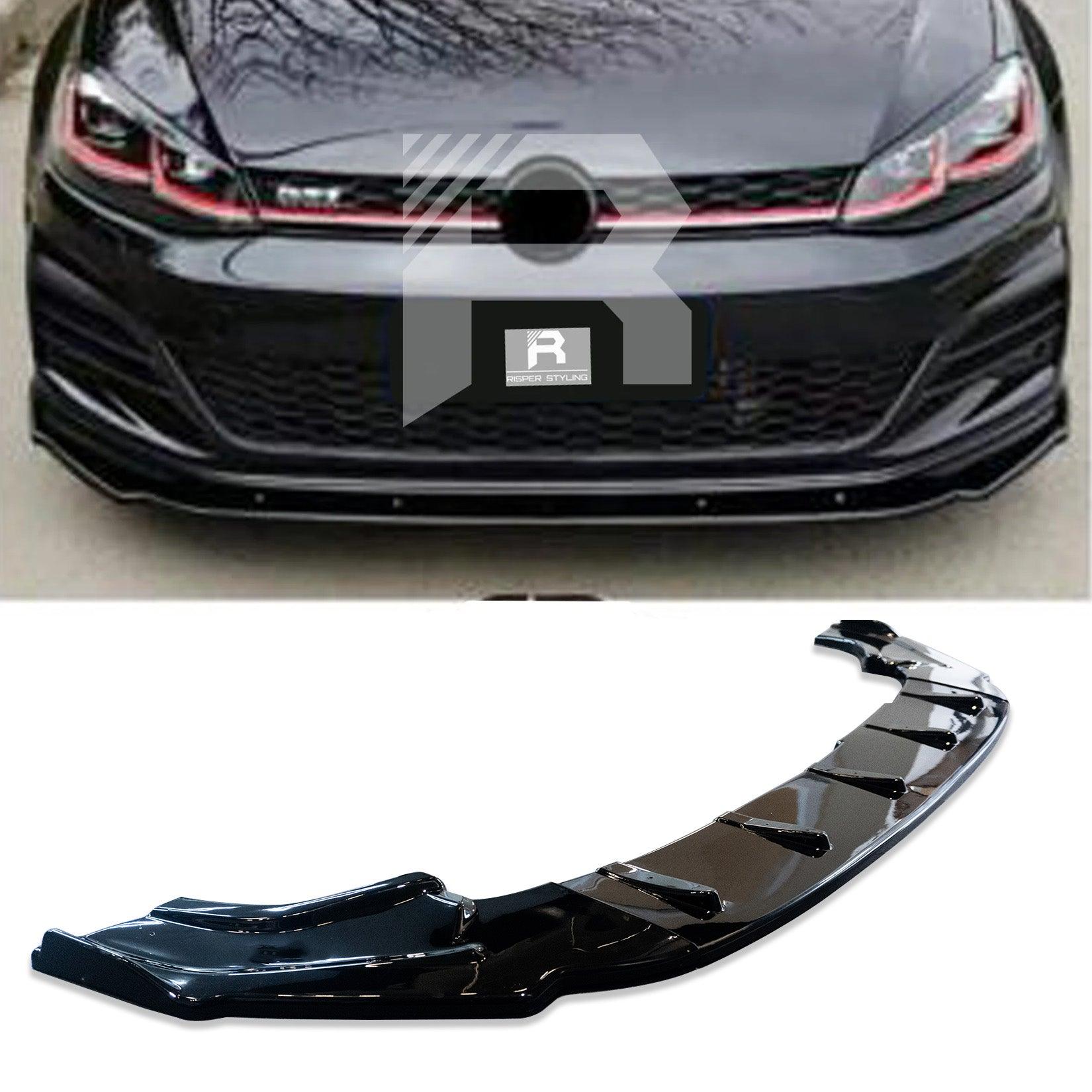 VOLKSWAGEN GOLF MK7.5 GTD GTI R R LINE 2012-2017 FRONT SPLITTER LIP - GLOSS BLACK - RisperStyling