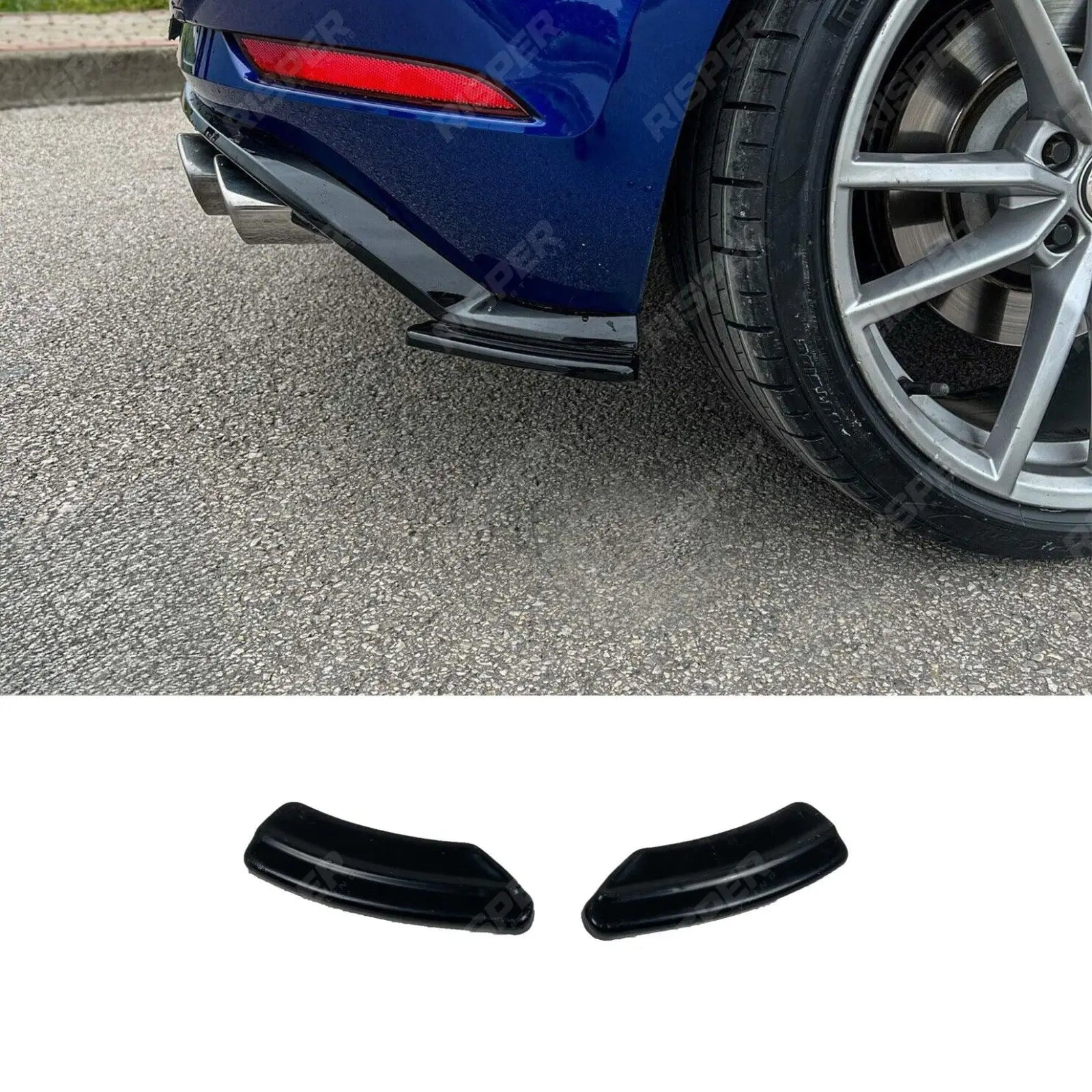 Volkswagen Golf MK7.5 R Rear Bumper Corner Splitter Gloss Black Main image