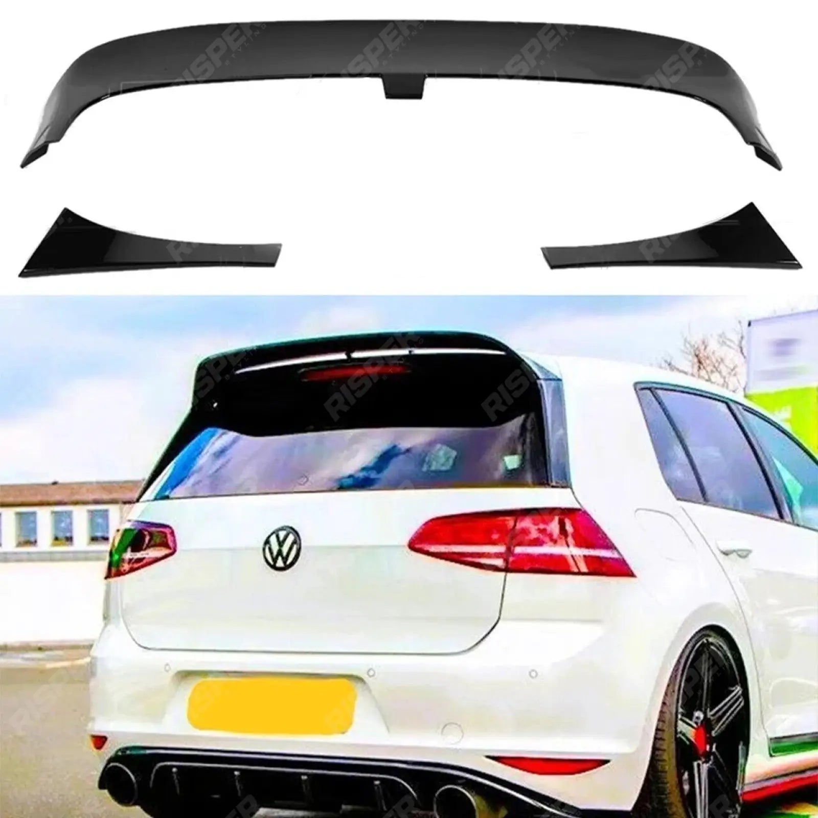 Volkswagen Golf MK7 / 7.5 GTI & R Clubsport Style Spoiler Gloss Black Main image