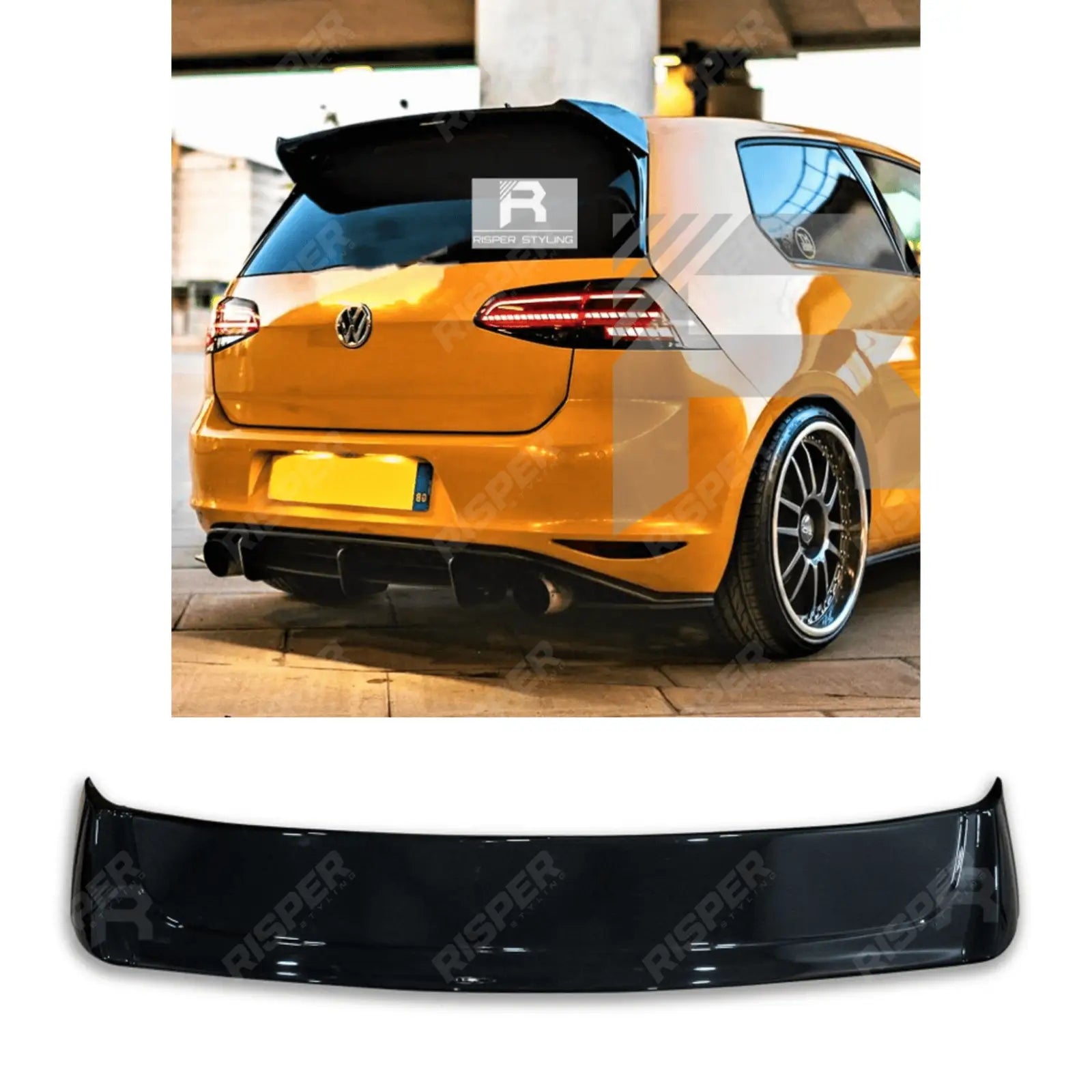 Volkswagen Golf MK7/7.5 TSI/TDI 2012 - 2020 - Osir Style Rear Spoiler in Gloss Black Main image