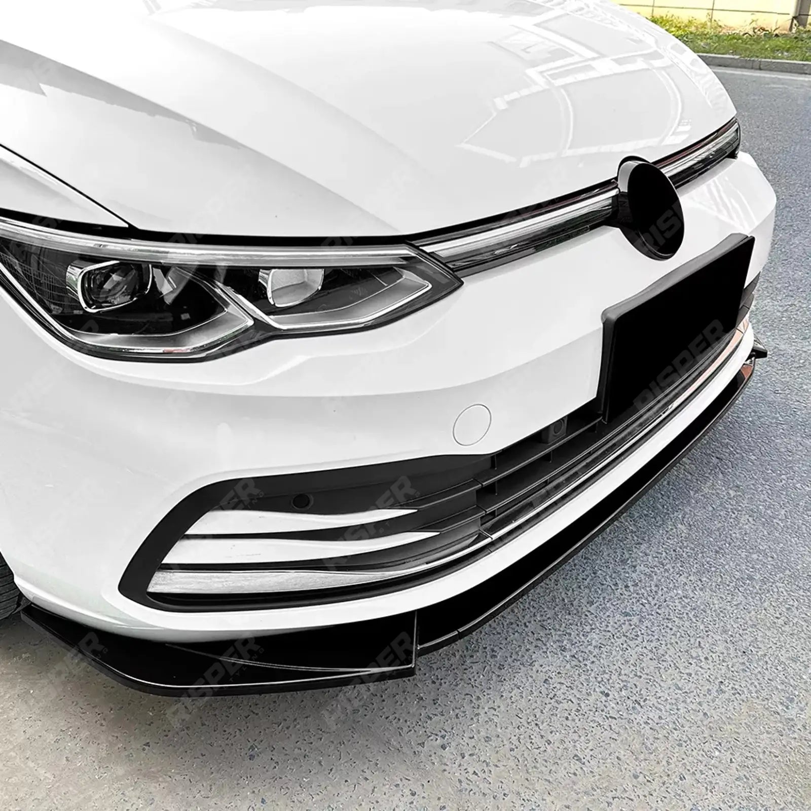 VOLKSWAGEN GOLF MK8 2020-2023 STANDARD (STYLE/LIFE) FRONT SPLITTER IN GLOSS BLACK Front Splitter